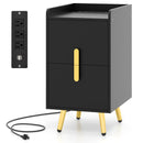 Nightstand Side Tables with 2 Drawers and 2 USB Ports