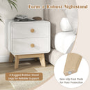Nightstand with 2 Drawers Solid Rubber Wood Legs