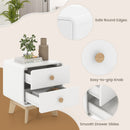 Nightstand with 2 Drawers Solid Rubber Wood Legs