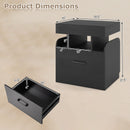 Nightstand with Charging Station Modern Bedside Table for Living Room Bedroom Office