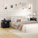 Nightstand with Charging Station Modern Bedside Table for Living Room Bedroom Office