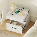 Nightstand with Charging Station Modern Bedside Table for Living Room Bedroom Office