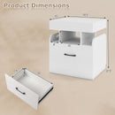Nightstand with Charging Station Modern Bedside Table for Living Room Bedroom Office