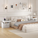 Nightstand with Charging Station Modern Bedside Table for Living Room Bedroom Office