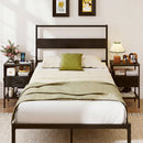 Nightstand with Charging Station and Fabric Drawer 24.5"