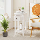 3-Tier Nightstand with Drawer and Open Storage Shelf
