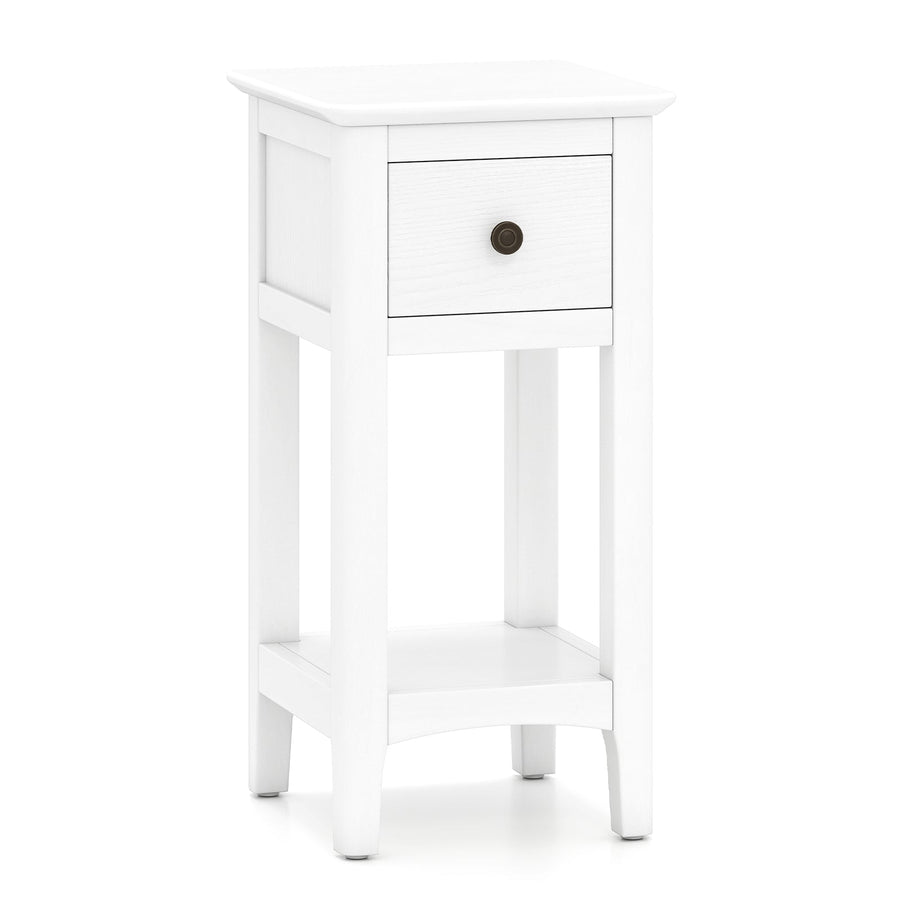 3-Tier Nightstand with Drawer and Open Storage Shelf