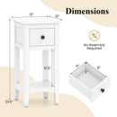 3-Tier Nightstand with Drawer and Open Storage Shelf
