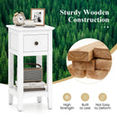 3-Tier Nightstand with Drawer and Open Storage Shelf