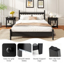 Nightstand with Drawer 3-Tier Modern Bedside Table with Open Shelf and Storage