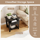 Nightstand with Drawer 3-Tier Modern Bedside Table with Open Shelf and Storage