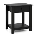 Nightstand with Drawer 3-Tier Modern Bedside Table with Open Shelf and Storage