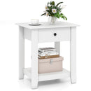 Nightstand with Drawer 3-Tier Modern Bedside Table with Open Shelf and Storage