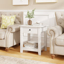 Nightstand with Drawer 3-Tier Modern Bedside Table with Open Shelf and Storage