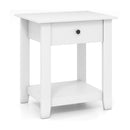 Nightstand with Drawer 3-Tier Modern Bedside Table with Open Shelf and Storage