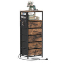 Nightstand with Integrated Charging Station 39 Inches Modern Bedside Table