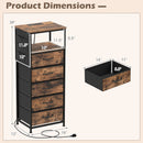 Nightstand with Integrated Charging Station 39 Inches Modern Bedside Table