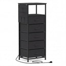 Nightstand with Integrated Charging Station 39 Inches Modern Bedside Table