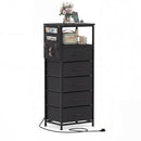 Nightstand with Integrated Charging Station 39 Inches Modern Bedside Table
