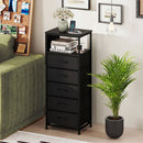 Nightstand with Integrated Charging Station 39 Inches Modern Bedside Table