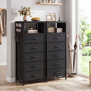 Nightstand with Integrated Charging Station 39 Inches Modern Bedside Table