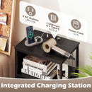 Nightstand with Integrated Charging Station 39 Inches Modern Bedside Table