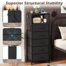 Nightstand with Integrated Charging Station 39 Inches Modern Bedside Table