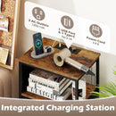 Nightstand with Integrated Charging Station 34" Modern Bedside Table