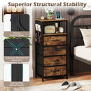 Nightstand with Integrated Charging Station 34" Modern Bedside Table