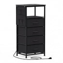 Nightstand with Integrated Charging Station 34" Modern Bedside Table