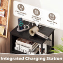 Nightstand with Integrated Charging Station 34" Modern Bedside Table