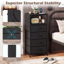 Nightstand with Integrated Charging Station 34" Modern Bedside Table