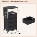 Nightstand with Integrated Charging Station 34" Modern Bedside Table