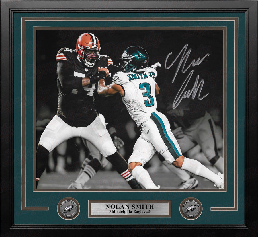 Nolan Smith Blackout Action Philadelphia Eagles Autographed 11