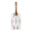 Nomadic Boho Luggage Tag | Floral Sunrise Wreath Design with Metallic Strap