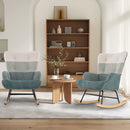 Nursery Rocking Chair with Ergonomic Armrests and High Backrest