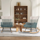 Nursery Rocking Chair with Ergonomic Armrests and High Backrest