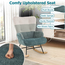 Nursery Rocking Chair with Ergonomic Armrests and High Backrest