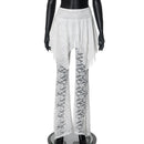 Design Mesh Stitching Lace Micro-transparent Culottes