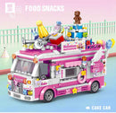 Cake Car Building Block toys Minifigures Food Trucks Fun for All over 500 Pieces