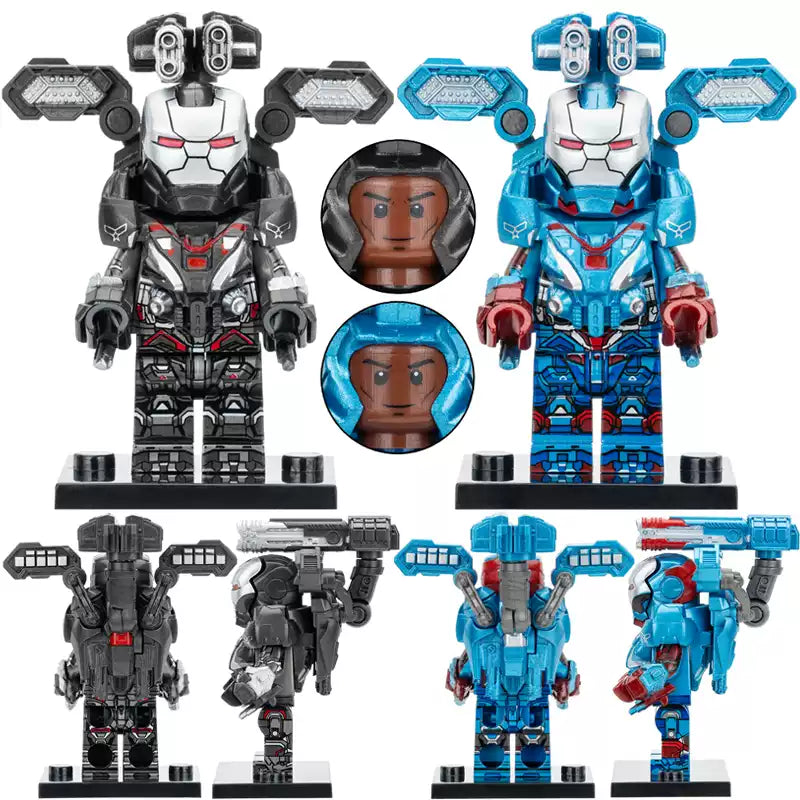 Iron Patriot & War Machine Set of 2 Lego Minifigures Custom Toys