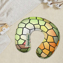 Personalized Stained Glass Mosaic Travel Neck Pillow with Name | Memory Foam, Detachable Washable Cover | Custom Gift for Art Lovers