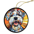 Dog Breed Christmas Ornament Stained Glass Style, "Miniature Schnauzer"