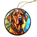 Dog Breed Christmas Ornament Stained Glass Style, "Rhodesian Ridgeback"