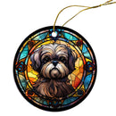 Dog Breed Christmas Ornament Stained Glass Style, "Shih Tzu"