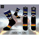 Back to the Future "Back in Time" Men's Crew Straight Down Sublimation Socks (Size 8-12)