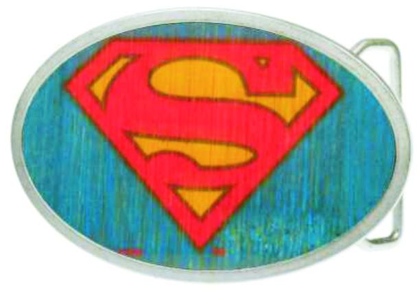 Superman Framed FCWood Blue - Matte Oval Rock Star Buckle