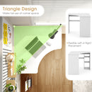 Corner Computer Desk Triangle Home Office Desk with Adjustable Shelf and Arc-Shaped Profile