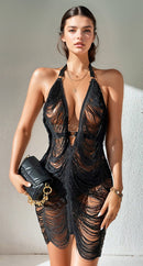 Low Cut Fringe Chemise