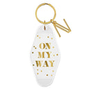 On My Way White Motel Keychain Key Tag | Acrylic